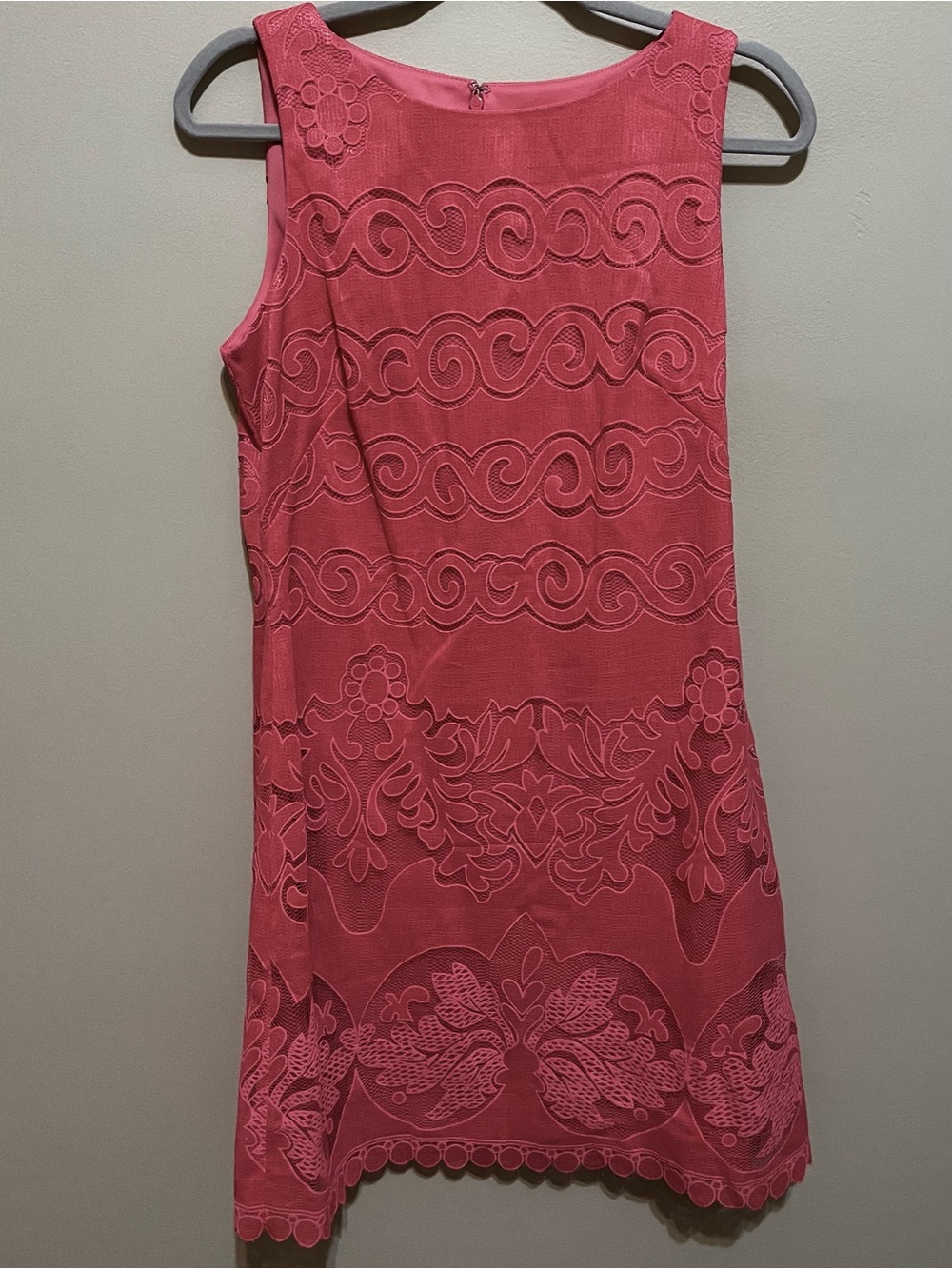Eliza J Coral Pink Embroidered Sleeveless Shift Dress